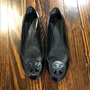 Tory Burch black patent leather flats size 11